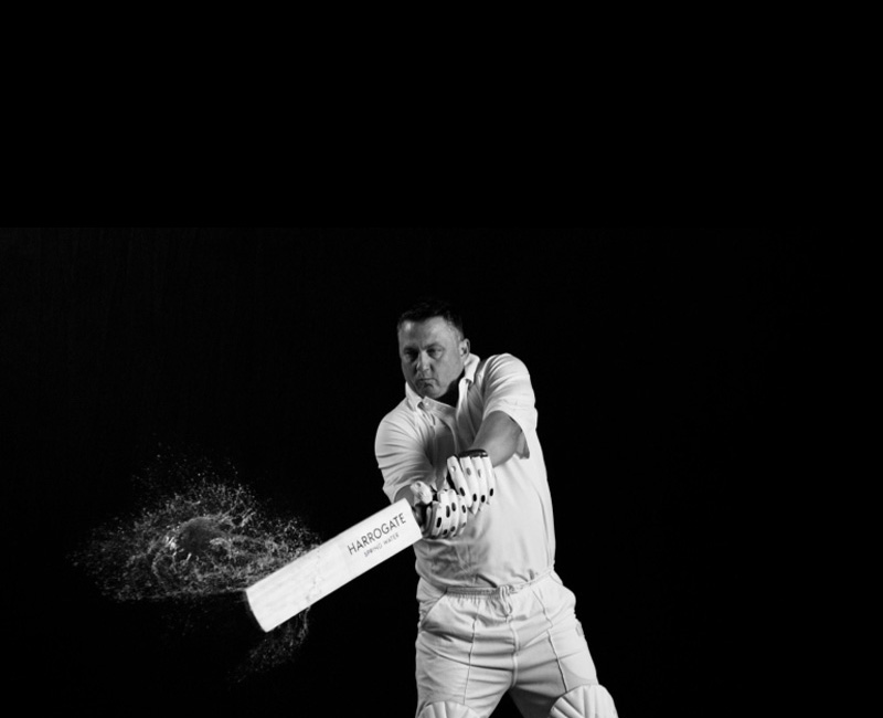 Visual effects Cricketer hitting a ball with a bat that explodes into water