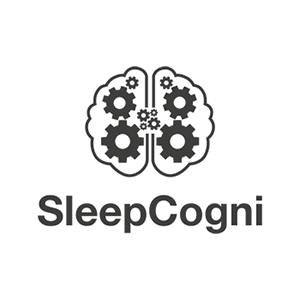 SleepCogni logo showing brain powered by cogs for Distant Future Animation studio