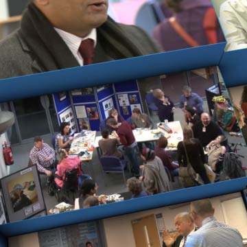 Group of people from diverse backgrounds at a conference