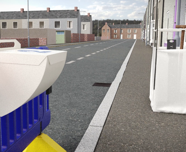 3D Animation showing road works on a terraced street