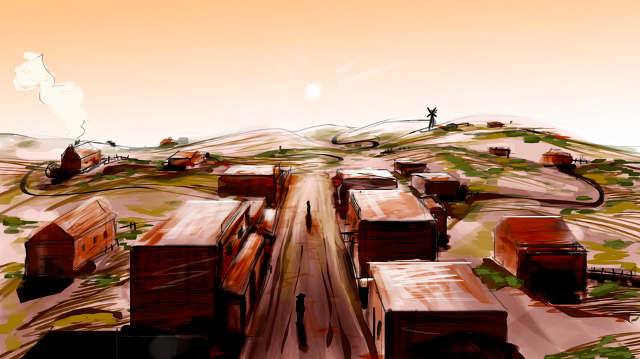 western town concept art