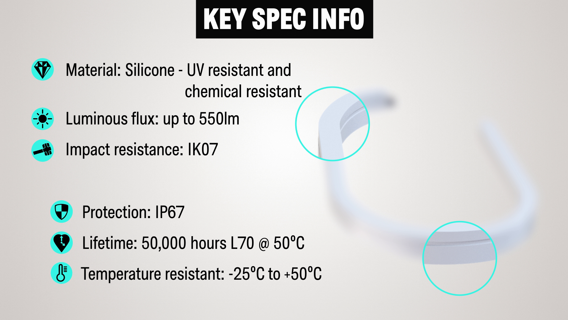 computer-generated 3D product visualisation, with technical specs super-imposed over the image