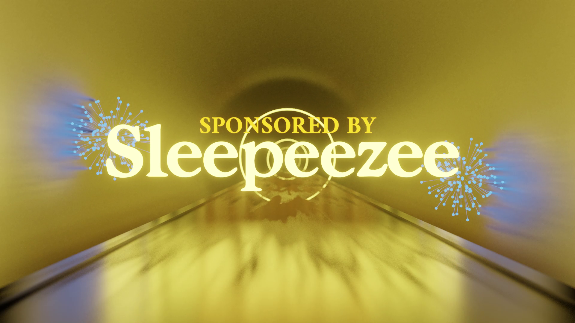 Still frame from the awards ceremony animated introduction giving the name of the sponsor, Sleepeezee